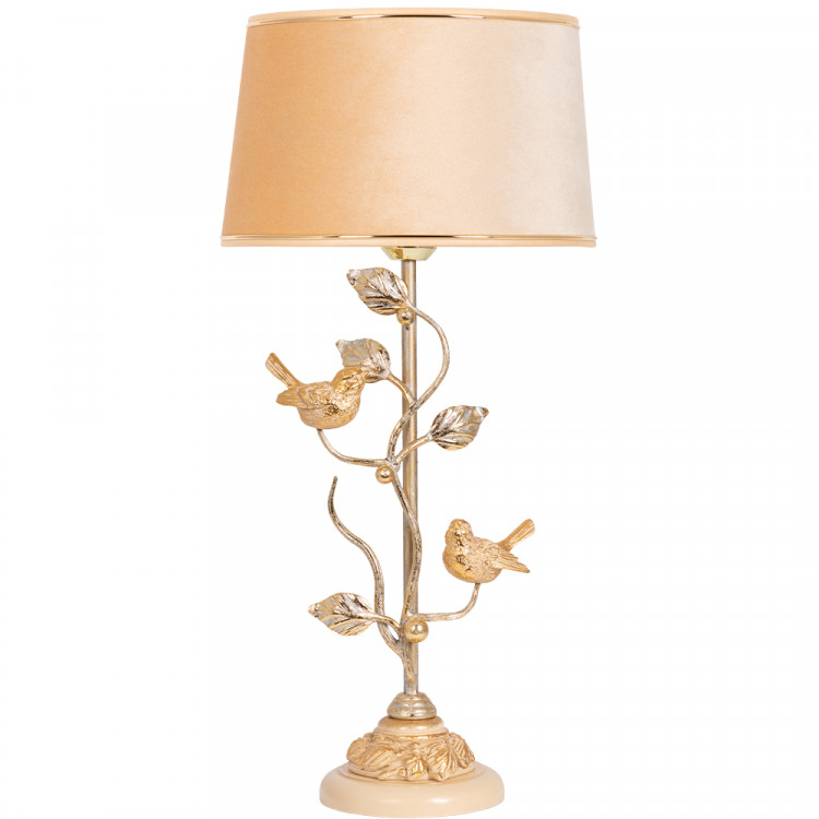 Настольная лампа Терра Spring Айвори с абажуром Тюссо Светло-желтый
