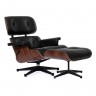 Кресло Eames Lounge Chair &amp; Ottoman черная кожа/палисандр