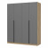 Шкаф 4-х створчатый Лион ШК-03 (1600х2000х550) Дуб крафт/Графит серый