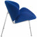 Кресло дизайнерское DOBRIN EMILY, синяя ткань AF6, хромированная сталь