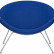 Кресло дизайнерское DOBRIN EMILY, синяя ткань AF6, хромированная сталь
