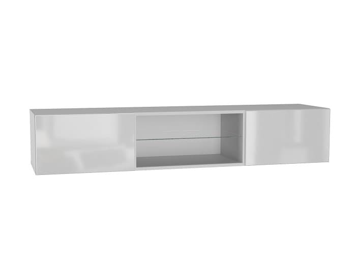Шкаф навесной со стеклом ТИП-33 POINT (НКМ) мдф Белый/Белый глянец
