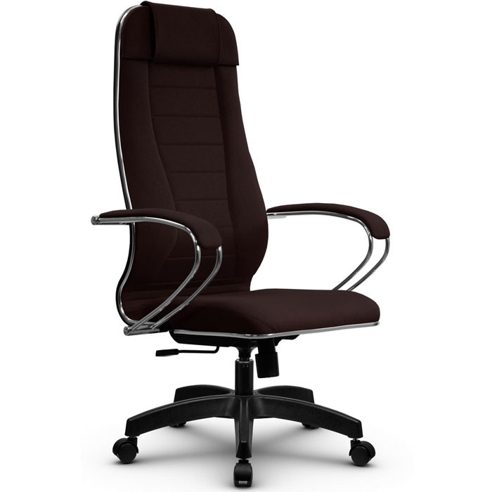 Кресло для руководителя Метта B 1m 32PF/K127 (Комплект 31) Pilot темно-коричневый, ткань Bahama, крестовина пластик