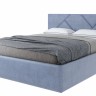 Кровать 1400Лима с подъемным механизмом серо-голубая Велюр Velutto 12