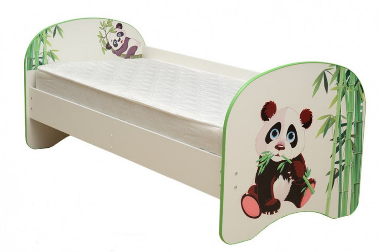 Кровать детская Панда, с фотопечатью без ящика 800*1600 лдсп белый