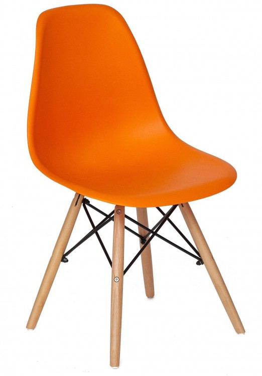 Стул Secret De Maison CINDY (EAMES) (mod. 001) дерево береза/металл/сиденье пластик, 51x46x82.5см, оранжевый/orange