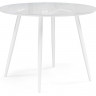 Стеклянный стол Абилин 100(140)х76 ультра белое стекло / белый / белый матовый