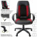 Кресло офисное BRABIX «Strike EX-525», экокожа черная, ткань черная/бордовая, TW, 531379