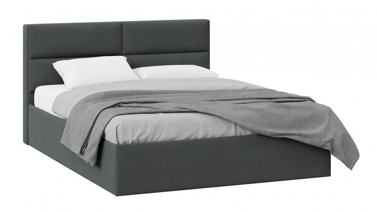Кровать с ПМ «Глосс» Тип 1 (с подъемным механизмом) с заглушиной (Велюр Графит)