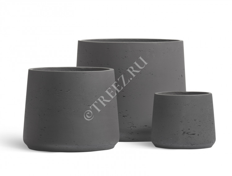 Кашпо TREEZ ERGO - Concrete - Чаша-конус - Тёмно-серый бетон 41.1024-0065-BLW-23