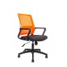 Кресло офисное / Бит LB / черный пластик / оранжевая сетка / черная ткань