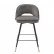 Барный стул Cliff (комплект из 2 стульев) отделка серый вельвет Savona, кант черная кожа, черный лак, латунь EH.BST.CS.1580