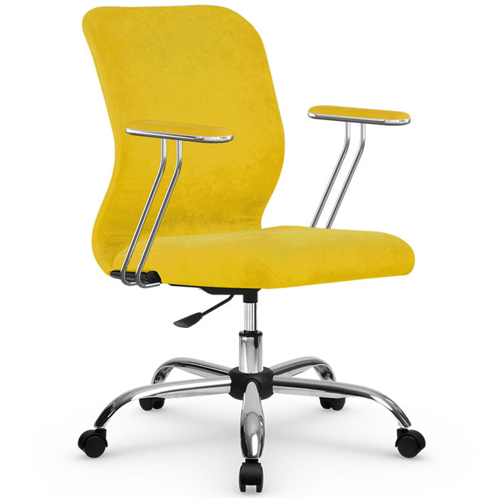 Компьютерное кресло Метта SU-Mr-4/подл.078/осн.006 желтый, велюр