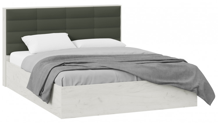 Кровать с ПМ «Агата» Тип 1 (с подъемным механизмом) (Дуб крафт белый/Велюр серый)