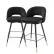 Барный стул Cliff (комплект из 2 стульев) отделка черный вельвет Roche, кант черная кожа, черный лак, латунь EH.BST.CS.1581