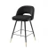 Барный стул Cliff (комплект из 2 стульев) отделка черный вельвет Roche, кант черная кожа, черный лак, латунь EH.BST.CS.1581