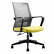 Кресло офисное / Интер LB / черный пластик / серая сетка / зеленая ткань			