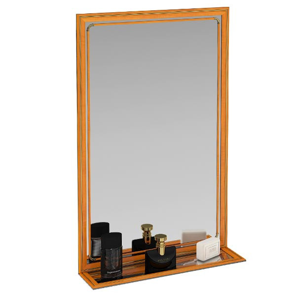 Зеркало 121П вишня, ШхВ 50х80 см., с полкой, зеркала для офиса, прихожих и ванных комнат