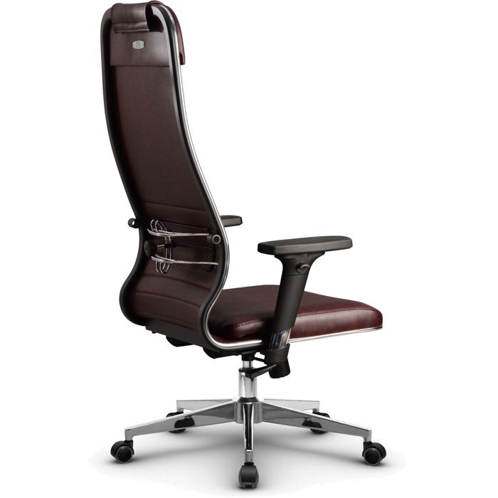 Кресло для руководителя Метта L 1m 38K2/2D темно-бордовый, NewLeather, топ-ган, крестовина пластик