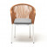 "Лион" стул плетеный из роупа, каркас алюминий белый (RAL9016) шагрень, роуп оранжевый меланж круглый, ткань светло-серая