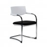 Кресло офисное / Самба white CF / хром / белый пластик / черная ткань