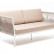 "Касабланка" диван 2-местный плетеный из роупа, каркас алюминий светло-серый (RAL7035) шагрень, роуп серо-коричневый 23мм, ткань Savana ivory
