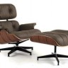 Кресло Eames Lounge Chair &amp; Ottoman Premium коричневая кожа