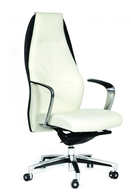 Офисное кресло Chairman BASIC кожа/кз, белый/черный N