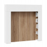 Шкаф навесной со стеллажами и декоративными панелями «Порто» (366) (Белый жемчуг/Яблоня беллуно/Белый софт)
