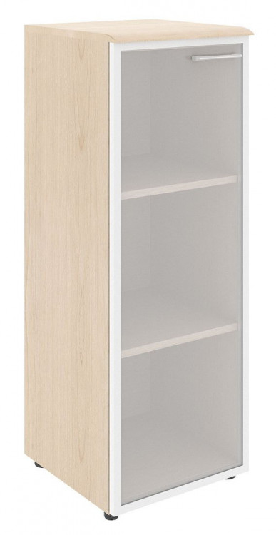 Шкаф колонка с стеклянной дверью в алюминиевой раме (L) и топом WMC 42.7(L) Бук Тиара 432х432х1184 W