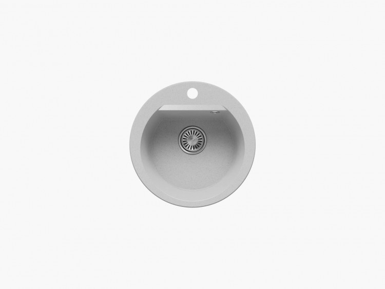 Кухонная каменная мойка 46x46 Polygran ATOL-460 светло-серый