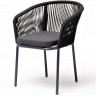 Плетеный стул &quot;Марсель&quot; из эластичных лент, цвет темно-серый