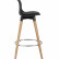 Полубарный стул Stool Group Мартин черный PU-кожа, деревянные ножки, опорная планка-подножка