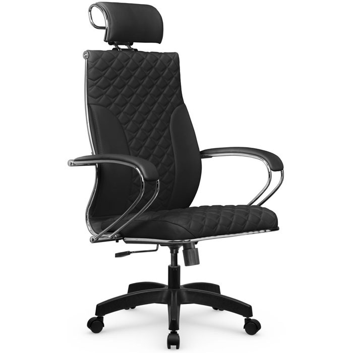 Кресло для руководителя Метта L 2c 44C/K116 черный, MPES, топ-ган, крестовина пластик