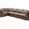 Трансформирующийся диван &quot;Лунго&quot; из искусственного ротанга (гиацинт), цвет коричневый