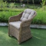 YH-C1103A Кресло обеденное плетеное с подушкой ISCHIA (ИСКЬЯ) из искусственного ротанга, пшеничный меланж