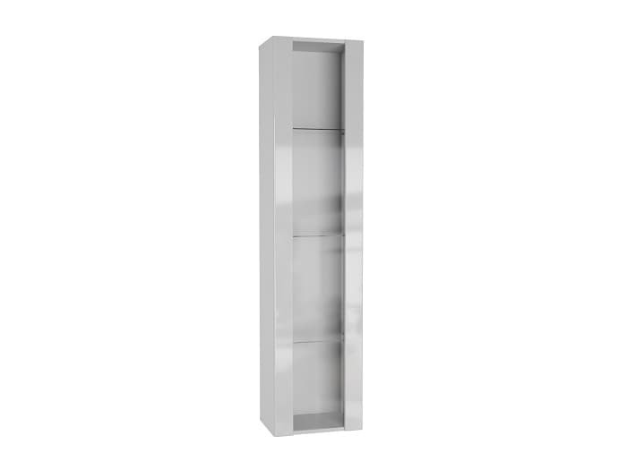 Шкаф навесной со стеклом ТИП-42 POINT (НКМ) мдф Белый/Белый глянец