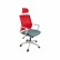 Кресло офисное / Бит / белый пластик / красная сетка / темно серая ткань
