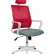 Кресло офисное / Бит / белый пластик / красная сетка / темно серая ткань