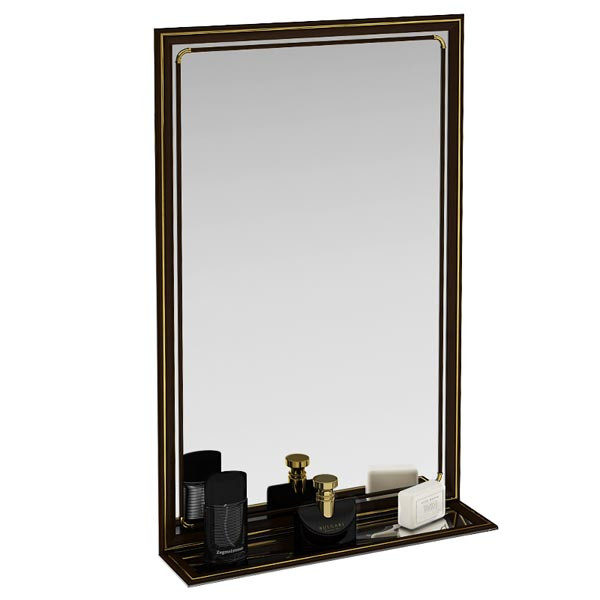Зеркало 121П махагон, ШхВ 50х80 см., с полкой, зеркала для офиса, прихожих и ванных комнат