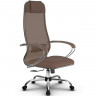 Кресло для руководителя Метта B 1m 5/ K116 (Комплект 5) светло-коричневый, сетка/MPES, крестовина хром