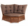 Плетеный угловой диванный модуль &quot;Бергамо&quot;  цвет коричневый