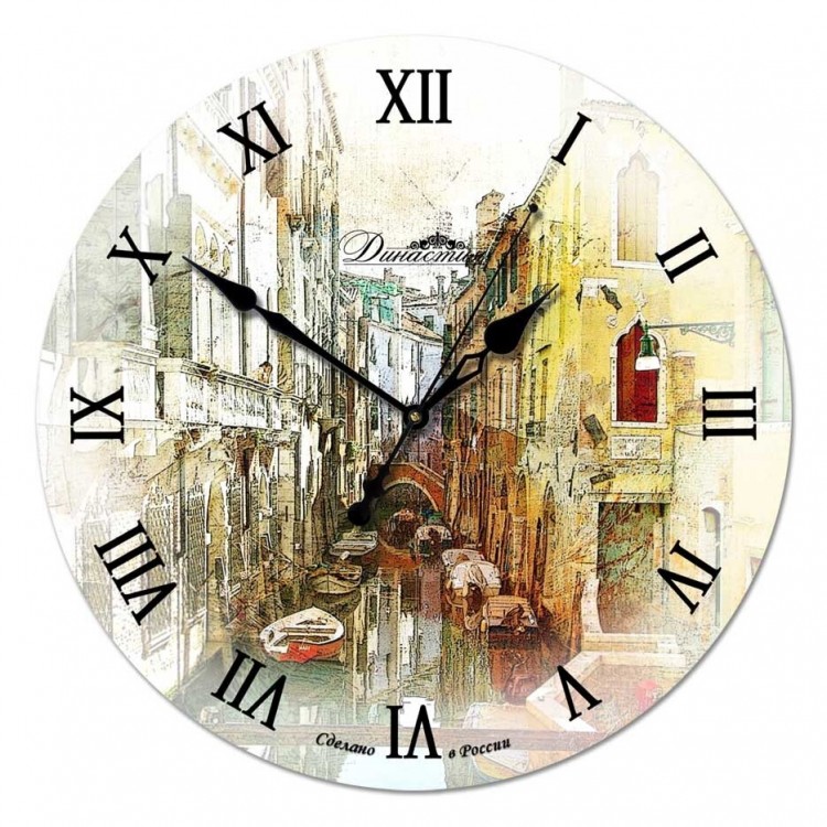 Настенные часы из стекла  01-093 "Улица в Венеции"