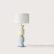 Настольная лампа Ponn Ponn отделка желтое стекло, лазурное стекло, белый абажур, хром ADC.L-4.AS.139