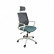 Кресло офисное / Бит / белый пластик / серая сетка / темно серая ткань