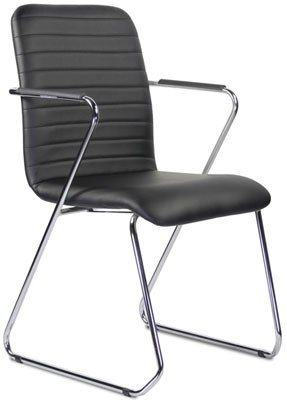 Кресло посетителя Честер GTР TG хром S-0401 (черный)