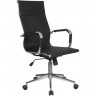Кресло Riva Chair 6016-1 S черное для руководителя, хром, экокожа