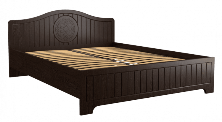 Кровать Монблан МБ-604, 1800х2000 с ламелями + 5 опор мдф мат Венге/орех шоколадный