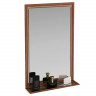 Зеркало 121П орех Т2, ШхВ 50х80 см., с полкой, зеркала для офиса, прихожих и ванных комнат