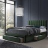 Кровать с шуфлядами HALMAR GRACE (темно-зеленый вельвет)